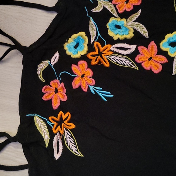 Free people black embroidered top - Picture 2 of 4